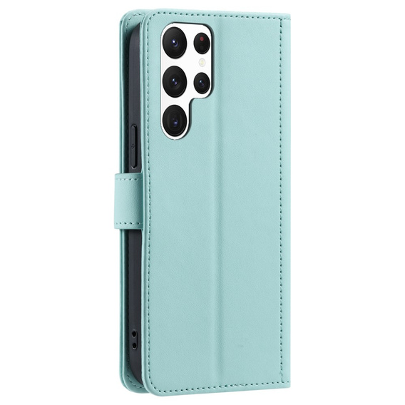 Puzdro s chlopňou pre Samsung Galaxy S25 Ultra, Rhombus Crossbody Leather, zelený