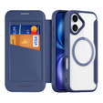 Puzdro Dux Ducis pre iPhone 17, Skin X Pro, s chlopňou, pre MagSafe, tmavomodré