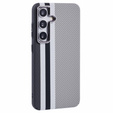 Puzdro pre Samsung Galaxy S25, Carbon Fiber MagSafe, sivé
