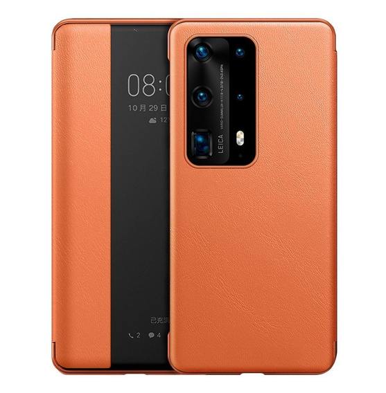 Flipové puzdro pre Huawei P40 Pro, Side View, oranžové