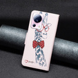 Klapkové puzdro pre Xiaomi 13 Lite, Wallet, giraffe, ružové