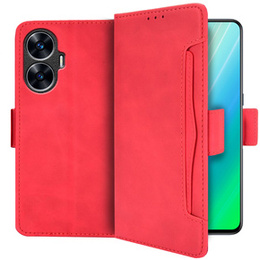 Klapkové puzdro pre Realme C55, Card Slot, červené