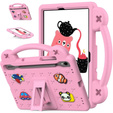 Detské puzdro pre Samsung Galaxy Tab S7/S8/S9, Cute Patterns, so stojanom, ružové