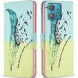 Klapkové puzdro pre Motorola Edge 40 Neo, Wallet, feather, modré