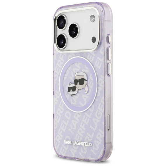 Karl Lagerfeld IML Glitter Karl & Choupette Heads Logo MagSafe puzdro pre iPhone 17 Pro