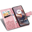 Klapkové puzdro pre Motorola Moto G86 Power 5G, Butterfly, ružové rose gold