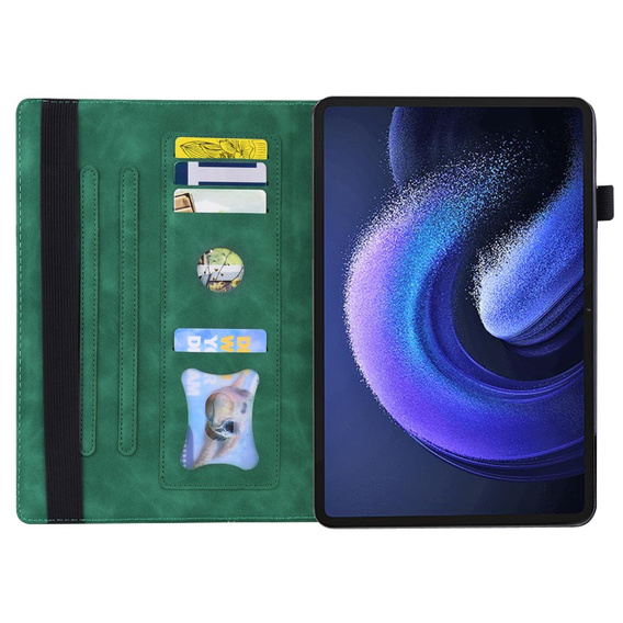 Puzdro pre Xiaomi Pad 6, Classic, s priestorom pre stylus, zelený