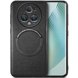 Obal na mobil pre Honor Magic 5 Pro, Leather Hybrid MagSafe, čierne