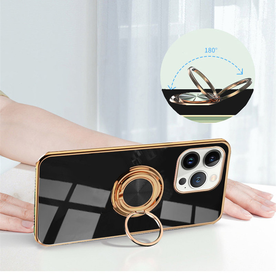 Obal na mobil pre iPhone 13 Pro Max, Electro Ring, čierne