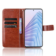 Klapkové puzdro pre Xiaomi Redmi Note 14 4G, Crazy Horse Wallet, hnedé
