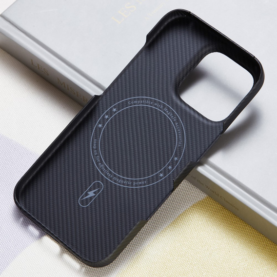 Puzdro pre iPhone 16 Pro, Aramid Fiber Cover, čierne