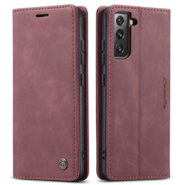 CASEME puzdro pre Samsung Galaxy S22+ Plus 5G, Leather Wallet Case, červené