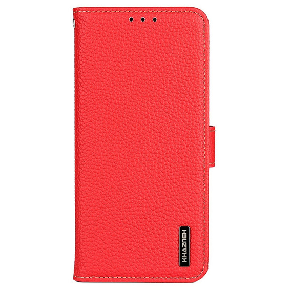 KHAZNEH RFID puzdro pre OnePlus 12R, Litchi Texture, červené