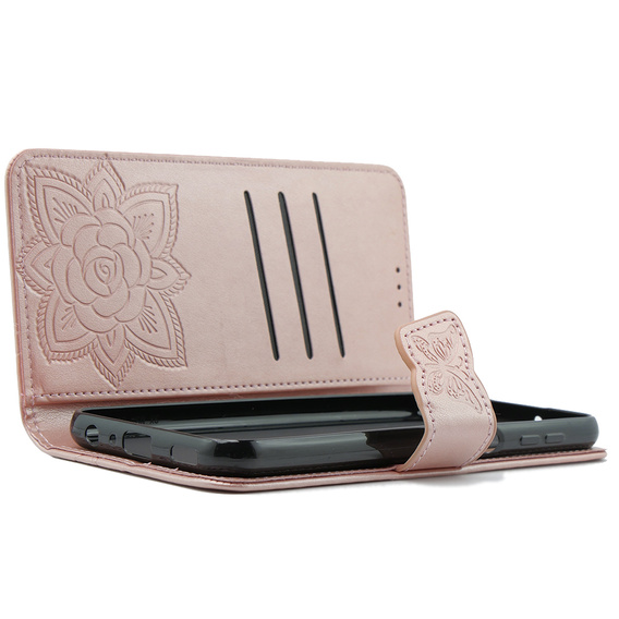 Klapkové puzdro pre Samsung Galaxy M34 5G, Butterfly, ružové rose gold
