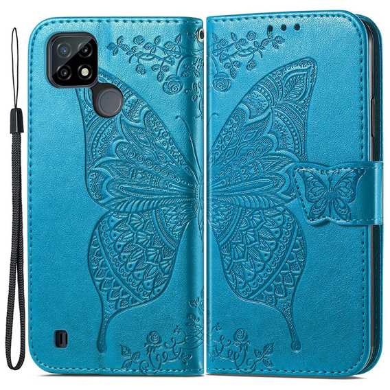 Klapkové puzdro pre Realme C21Y / C25Y, Butterfly, modré