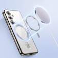 Puzdro pre Samsung Galaxy S25+ Plus, Electro MagSafe, strieborné + sklo na displej