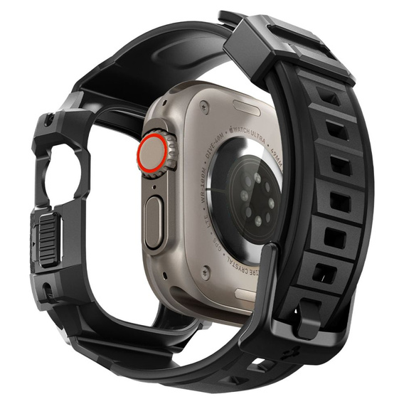 Pasek z etui Spigen do Apple Watch Ultra 49mm, Rugged Armor Pro, Czarny