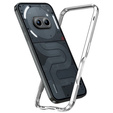 Puzdro LUPHIE pre Nothing Phone 2a / 2a Plus, Armor Bumper, strieborné