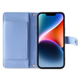 Klapkové puzdro pre iPhone 15 Pro, Wallet Zipper Pocket, modré