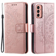 Klapkové puzdro pre Samsung Galaxy A14 4G/5G, Mandala, ružové rose gold