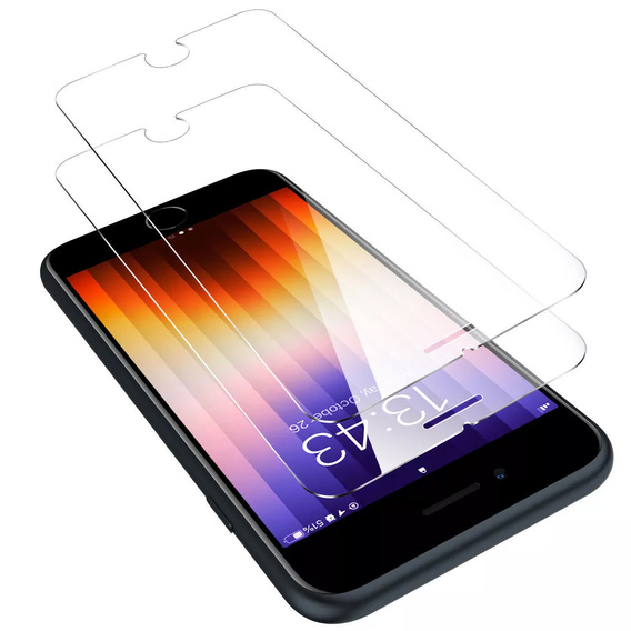 2x tvrdené sklo pre iPhone 7/8/SE 2020/SE 2022, ERBORD 9H Hard Glass na displeji