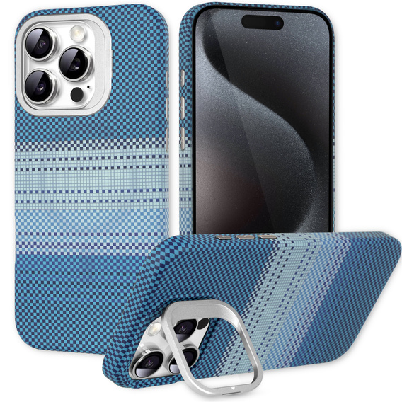 Puzdro pre iPhone 15 Pro Max, Frame Kickstand, pre MagSafe, Moon Blue