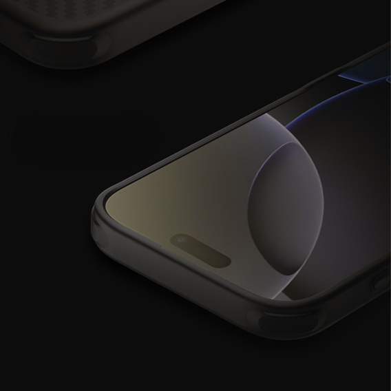 Puzdro pre iPhone 16 Pro, pancierované Nillkin, Carbon Fiber, pre Magsafe, čierne