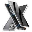 Puzdro pre Samsung Galaxy S24 Ultra, Privacy Dual Glass, strieborné