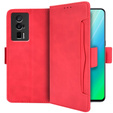 Klapkové puzdro pre Poco F5 Pro 5G, Card Slot, červené