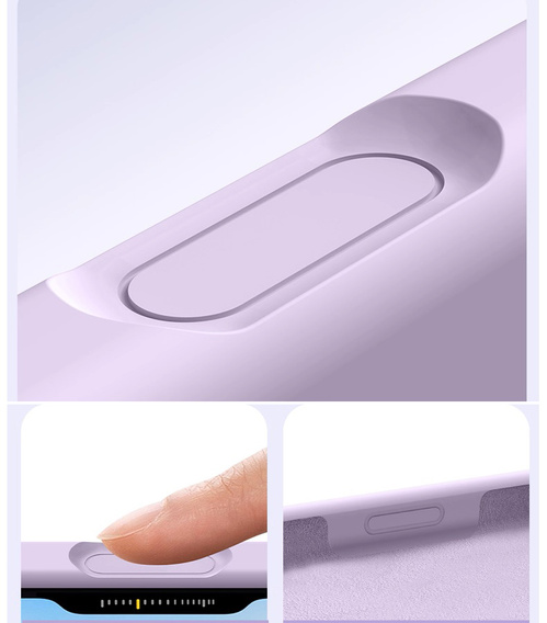 Silikónové puzdro pre iPhone 17 Pro Max, pre MagSafe, proti nárazom, fialové