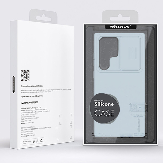 Puzdro NILLKIN pre Samsung Galaxy S23 Ultra, silikónové puzdro CamShield pre MagSafe, modré