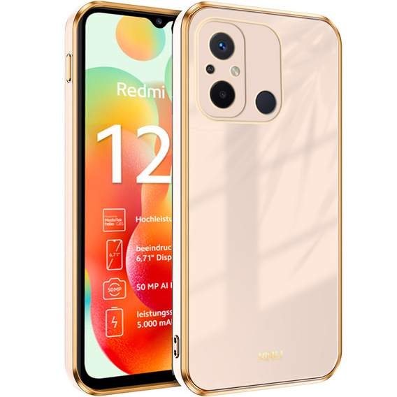 Puzdro pre Xiaomi Redmi 12C, Glamour CamShield, ružové rose gold