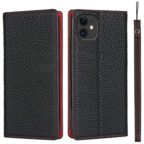 Kožené puzdro pre iPhone 11, ERBORD Grain Leather, čierne