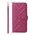 Puzdro s chlopňou pre Xiaomi Redmi A5, Crossbody Leather Wallet, bordové