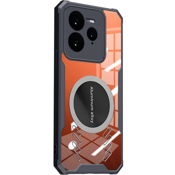 Puzdro pre Realme GT 7 Pro, s magnetickým štítkom, transparentné / čierne