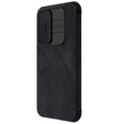 Flipové puzdro NILLKIN pre Samsung Galaxy A55, CamShield Qin Pro, kožené, čierne