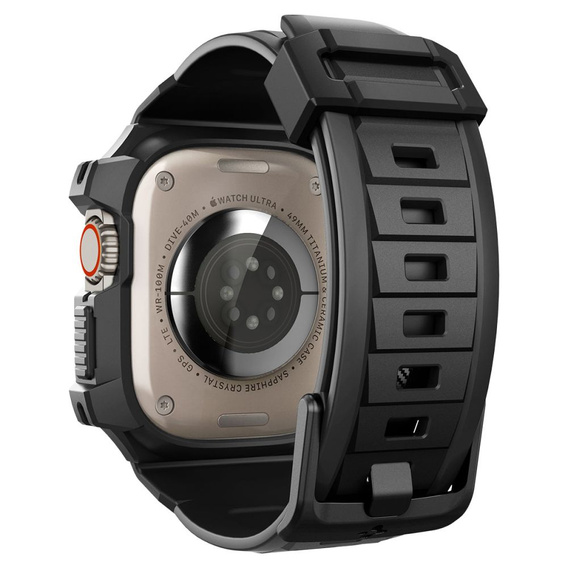 Pasek z etui Spigen do Apple Watch Ultra 49mm, Rugged Armor Pro, Czarny