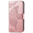Klapkové puzdro pre Motorola Moto G73 5G, Butterfly, ružové rose gold