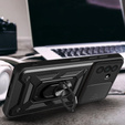 Pancierované puzdro pre Samsung Galaxy A26, CamShield Slide, čierne + tvrdené sklo 9H