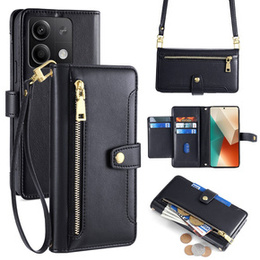 Klapkové puzdro pre Xiaomi Redmi Note 13 5G, Wallet Zipper Pocket, čierne