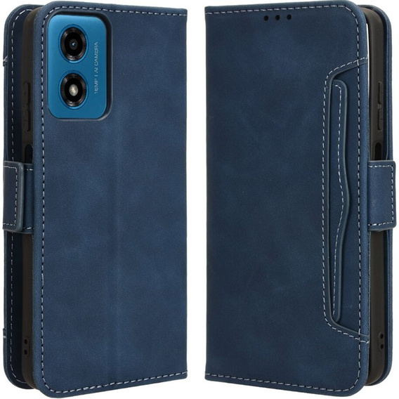 Klapkové puzdro pre Motorola Moto E14, Card Slot, tmavomodré