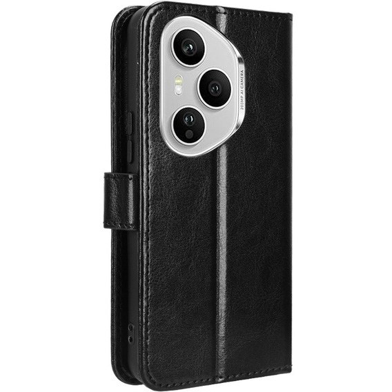 Klapkové puzdro pre Honor 400 Pro 5G, Crazy Horse Wallet, čierne