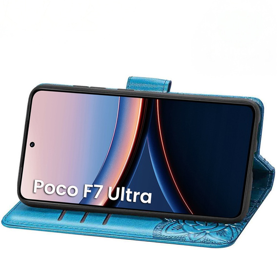 Klapkové puzdro pre Xiaomi Poco F7 Ultra, Butterfly, modré