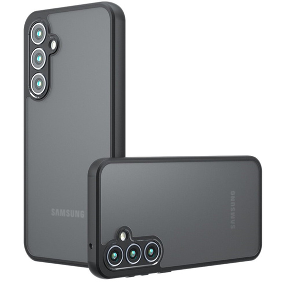 Obal na mobil pre Samsung Galaxy A25 5G, Fusion, transparentné / čierne + 9H sklo 