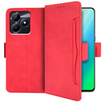 Klapkové puzdro pre Realme C51, Card Slot, červené