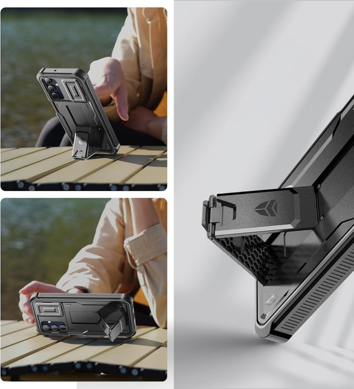 Obrnené puzdro pre Samsung Galaxy A15, Dexnor Full Body (Two Frames), čierne