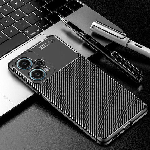 Obal na mobil pre Poco F5 5G, Carbon Gel, čierne