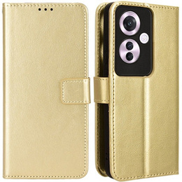 Klapkové puzdro pre Oppo Reno 11F 5G, Crazy Horse Wallet, zlaté