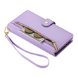 Klapkové puzdro pre iPhone 16 Pro Max, Wallet Zipper Pocket, fialové