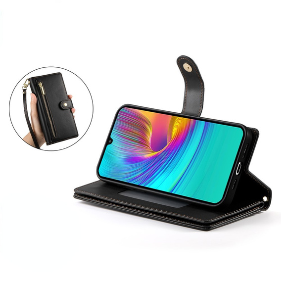 Klapkové puzdro pre Samsung Galaxy A36 5G, Wallet Zipper Pocket, čierne